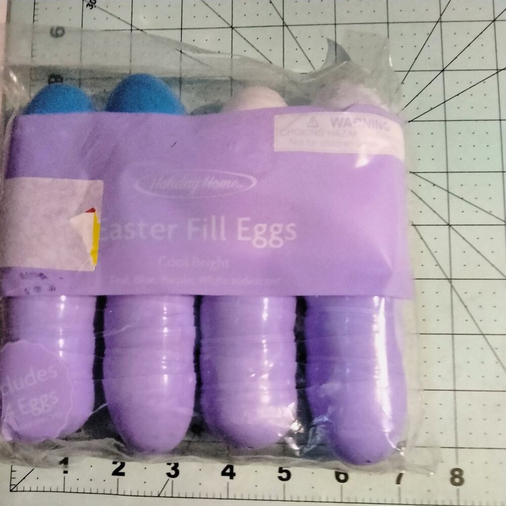 Easter Fill Eggs Hinged Blue White Purple Plastic Party Favor 24 Ct pack - Picture 2 of 7